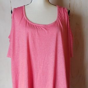 Soft Pink Plus Size 3X Cold Shoulder Top